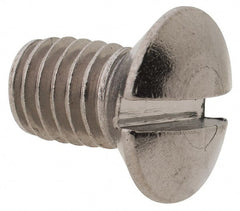 Value Collection - M5x0.80 Metric Coarse, 8mm OAL Slotted Drive Machine Screw - Oval Head, Grade 18-8 & A2 Stainless Steel, Uncoated, Without Washer - Exact Tooling