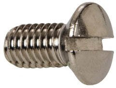 Value Collection - M5x0.80 Metric Coarse, 10mm OAL Slotted Drive Machine Screw - Oval Head, Grade 18-8 & A2 Stainless Steel, Uncoated, Without Washer - Exact Tooling