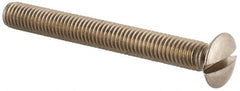 Value Collection - M5x0.80 Metric Coarse, 45mm OAL Slotted Drive Machine Screw - Oval Head, Grade 18-8 & A2 Stainless Steel, Uncoated, Without Washer - Exact Tooling