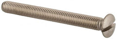 Value Collection - M5x0.80 Metric Coarse, 50mm OAL Slotted Drive Machine Screw - Oval Head, Grade 18-8 & A2 Stainless Steel, Uncoated, Without Washer - Exact Tooling