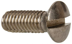 Value Collection - M6x1.00 Metric Coarse, 16mm OAL Slotted Drive Machine Screw - Oval Head, Grade 18-8 & A2 Stainless Steel, Uncoated, Without Washer - Exact Tooling