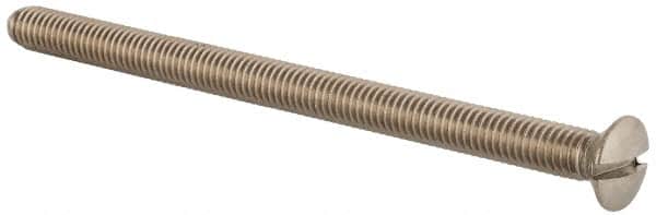 Value Collection - M6x1.00 Metric Coarse, 90mm OAL Slotted Drive Machine Screw - Oval Head, Grade 18-8 & A2 Stainless Steel, Uncoated, Without Washer - Exact Tooling