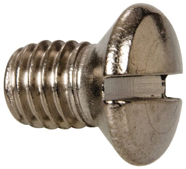 Value Collection - M8x1.25 Metric Coarse, 12mm OAL Slotted Drive Machine Screw - Oval Head, Grade 18-8 & A2 Stainless Steel, Uncoated, Without Washer - Exact Tooling