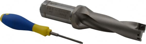 Iscar - 4.13" Max Drill Depth, 3xD, 1-3/8" Diam, Indexable Insert Drill - 2 Inserts, 1-1/2" Shank Diam, Straight Shank - Exact Tooling