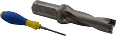 Iscar - 4.13" Max Drill Depth, 3xD, 1-3/8" Diam, Indexable Insert Drill - 2 Inserts, 1-1/2" Shank Diam, Straight Shank - Exact Tooling
