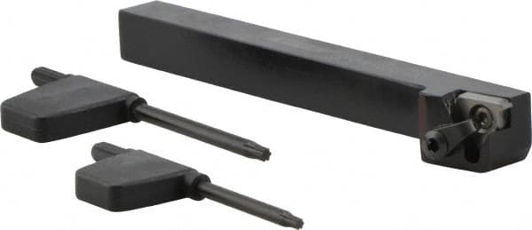 Seco - External Thread, Right Hand Cut, 5mm Shank Width x 5mm Shank Height Indexable Threading Toolholder - 16ER Insert Compatibility, CE Toolholder - Exact Tooling