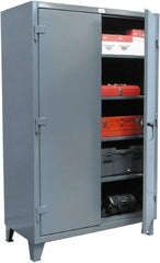 Strong Hold - 4 Shelf Locking Storage Cabinet - Steel, 36" Wide x 24" Deep x 72" High, Dark Gray - Exact Tooling