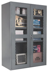 Durham - 3 Shelf Visible Storage Cabinet - Steel, 36" Wide x 24" Deep x 84" High, Gray - Exact Tooling