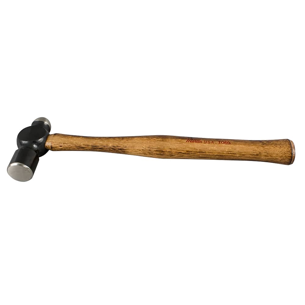 Martin Tools - Ball Pein & Cross Pein Hammers; Hammer Type: Ball Pein ; Head Weight Range: Smaller than 10 oz. ; Overall Length Range: 10" and Longer ; Handle Material: Wood ; Head Weight (oz.): 8.00 ; Overall Length (Inch): 11-5/8 - Exact Tooling