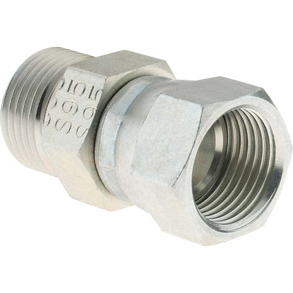 Parker - 1/2" Tube OD, 37° Steel Flared Tube Adapter - 1/2 Female Flare Swivel x ORFS Ends - Exact Tooling