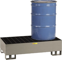 Little Giant - 66 Gal Sump, 2,000 Lb Capacity, 2 Drum, Steel Platform - 51" Long x 26" Wide x 16" High - Exact Tooling