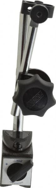 Noga - 70 Lb Magnetic Force, Fine Adjustment Indicator Positioner & Holder with Base - Post & Articulated Arm, Rectangular Base, 1-1/4" Base Height, 40mm Base Length, 1-3/16" Base Width - Exact Tooling