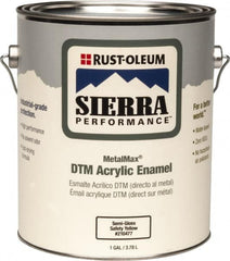 Rust-Oleum - 1 Gal Safety Yellow Semi Gloss Finish Acrylic Enamel Paint - Interior/Exterior, Direct to Metal, <0 gL VOC Compliance - Exact Tooling