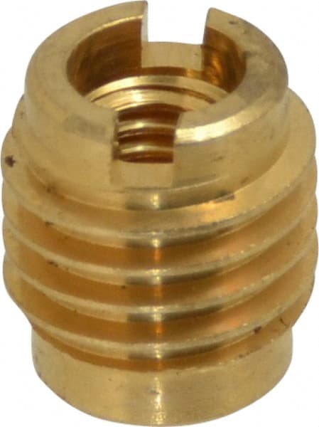E-Z LOK - M6x1, Brass Knife Insert - 3/8" Drill, 3/8" Hole Diam, 1/2" Long, 5/8" Min Grip, M6 Hex - Exact Tooling