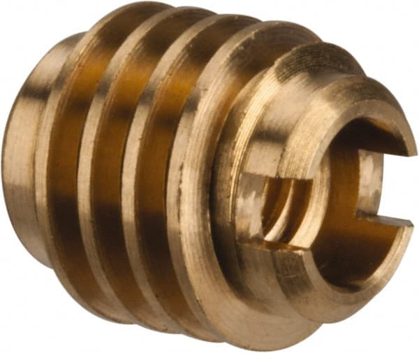 E-Z LOK - #8-32, Brass Knife Insert - 1/4" Drill, 1/4" Hole Diam, 3/8" Long, 1/2" Min Grip - Exact Tooling