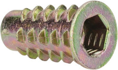 E-Z LOK - 1/4-20, Zinc Alloy Flanged Hex Drive Insert - 23/64" Drill, 0.3543" Hole Diam, 0.7874" Long, M6 Hex - Exact Tooling