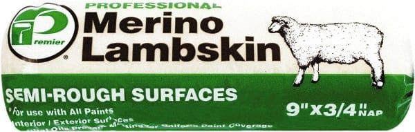 Premier Paint Roller - 3/4" Nap, 9" Wide Paint Roller Cover - Rough Texture, Lambskin - Exact Tooling