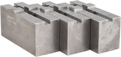 Abbott Workholding Products - Tongue & Groove Attachment, Square Soft Lathe Chuck Jaw - 3 Jaws, Steel, 1-3/4" Btw Mount Hole Ctrs, 4" Long x 1-1/2" Wide x 2" High, 5/16" Groove, 3/8" Fastener - Exact Tooling