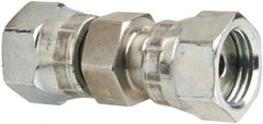 Parker - 1/4" OD, Steel Swivel Union - 9,200 Max Working psi, 5/8" Hex, O-ring Face Seal Ends - Exact Tooling