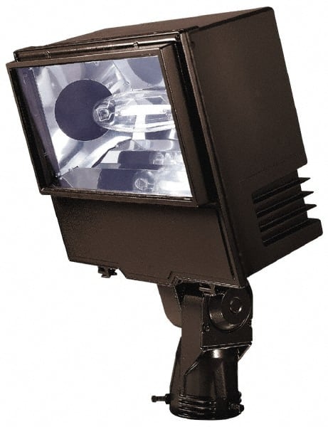 Cooper Lighting - 1 Head, 120/208/240/277 Volt, 250 Watt, Pulse Start Metal Halide Floodlight Fixture - Slipfitter Mounted, 15" Long x 7" Wide x 19" High, Aluminum Housing - Exact Tooling