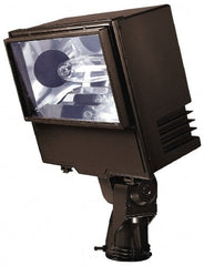 Cooper Lighting - 1 Head, 120/208/240/277 Volt, 250 Watt, Pulse Start Metal Halide Floodlight Fixture - Slipfitter Mounted, 15" Long x 7" Wide x 19" High, Aluminum Housing - Exact Tooling