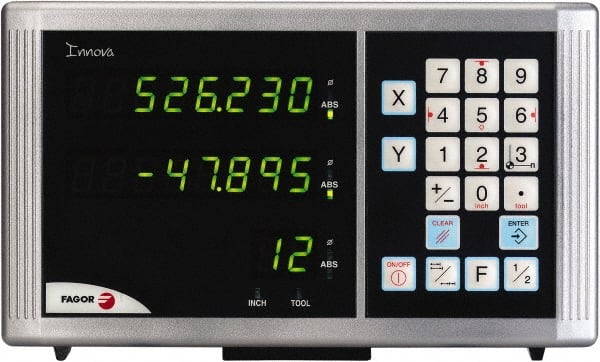 Fagor - 2 Axis, 32" X-Axis Travel, 16" Y-Axis Travel, Milling DRO System - 0.0002", 0.0005", 0.001" Resolution, 0.00012 In/Ft Accuracy, LED Display - Exact Tooling