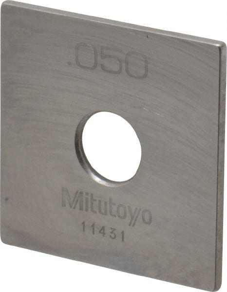 Mitutoyo - 0.05" Square Steel Gage Block - Accuracy Grade 0, Includes Certificate of Inspection - Exact Tooling