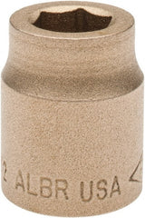 Ampco - 1/2", 1/2" Drive, Standard Hand Socket - 6 Points, 1-3/16" OAL, Aluminum Bronze - Exact Tooling