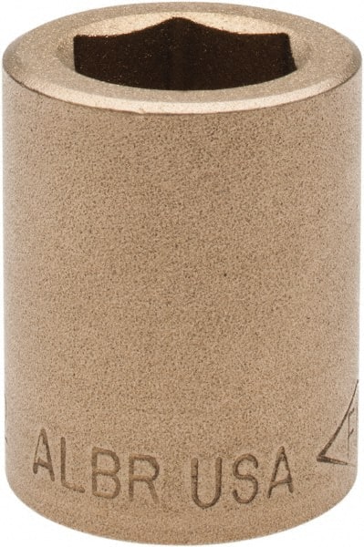 Ampco - 19/32", 1/2" Drive, Standard Hand Socket - 6 Points, 1-3/16" OAL, Aluminum Bronze - Exact Tooling