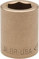 Ampco - 19/32", 1/2" Drive, Standard Hand Socket - 6 Points, 1-3/16" OAL, Aluminum Bronze - Exact Tooling
