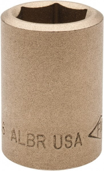 Ampco - 11/16", 1/2" Drive, Standard Hand Socket - 6 Points, 1-7/16" OAL, Aluminum Bronze - Exact Tooling