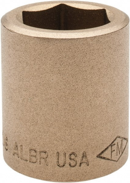 Ampco - 13/16", 1/2" Drive, Standard Hand Socket - 6 Points, 1-7/16" OAL, Aluminum Bronze - Exact Tooling