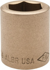 Ampco - 13/16", 1/2" Drive, Standard Hand Socket - 6 Points, 1-7/16" OAL, Aluminum Bronze - Exact Tooling