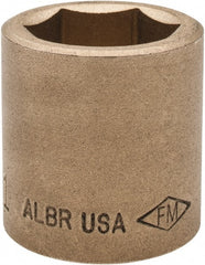Ampco - 1", 1/2" Drive, Standard Hand Socket - 6 Points, 1-1/2" OAL, Aluminum Bronze - Exact Tooling