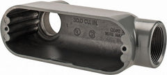 Thomas & Betts - LB Body, 1-1/4" Trade, IMC, Rigid Aluminum Conduit Body - Oval, 7-7/8" OAL, 32 cc Capacity, Gray - Exact Tooling