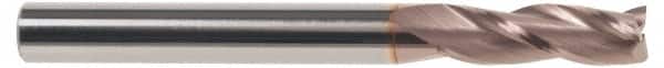 SGS - 21/64", 1" LOC, 3/8" Shank Diam, 2-1/2" OAL, 3 Flute, Solid Carbide Square End Mill - Single End, TiCN Finish, Spiral Flute, 30° Helix, Centercutting, Right Hand Cut, Right Hand Flute, Series 5 - Exact Tooling