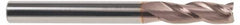 SGS - 21/64", 1" LOC, 3/8" Shank Diam, 2-1/2" OAL, 3 Flute, Solid Carbide Square End Mill - Single End, TiCN Finish, Spiral Flute, 30° Helix, Centercutting, Right Hand Cut, Right Hand Flute, Series 5 - Exact Tooling