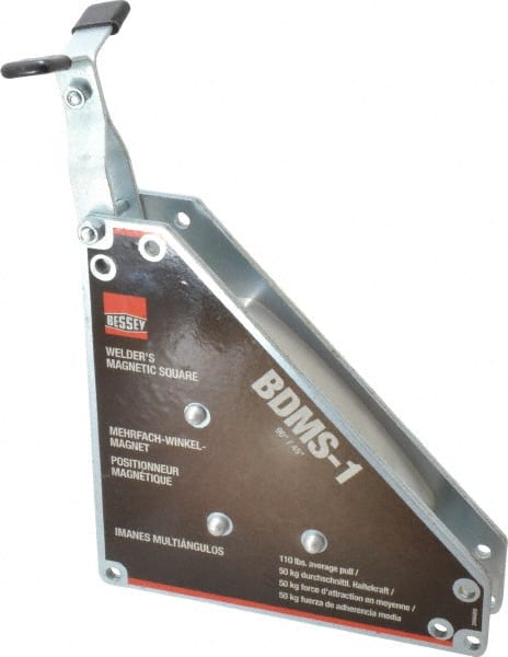 Bessey - 8" Wide x 1-5/8" Deep x 8" High Magnetic Welding & Fabrication Square - 100 Lb Average Pull Force - Exact Tooling