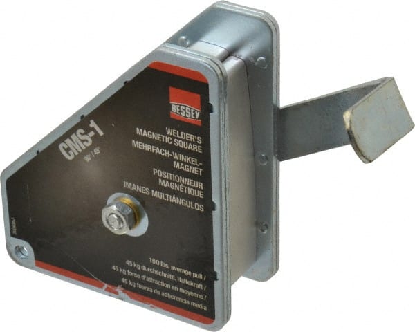 Bessey - 3-3/4" Wide x 1-5/8" Deep x 4-3/8" High Magnetic Welding & Fabrication Square - 100 Lb Average Pull Force - Exact Tooling