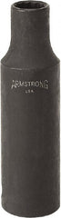 Armstrong - 9/16", 1/2" Drive, Deep Hand Socket - 12 Points, 3-13/64" OAL, Black Finish - Exact Tooling