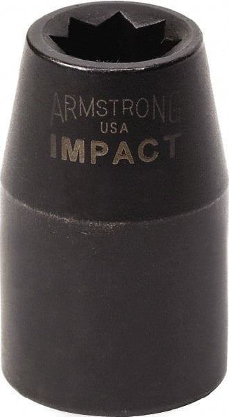 Armstrong - 1/2" Drive 3/8" Standard Impact Socket - 1-1/2" OAL - Exact Tooling