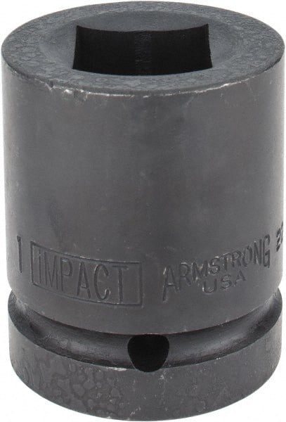 Armstrong - 1" Drive 1" Standard Impact Socket - 2-1/2" OAL - Exact Tooling