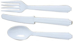 Ability One - Paper & Plastic Cups, Plates, Bowls & Utensils; Breakroom Accessory Type: Plastic Utensil Set ; Breakroom Accessory Description: TYPE-3 3PC SET PLASTIC FLATWARE IND WRAPPED - Exact Tooling