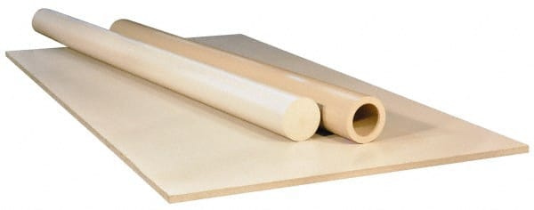 Made in USA - 1" Thick x 6" Wide x 1' Long, PEEK Sheet - Natural, Rockwell R-126 Hardness, +0.020 Tolerance - Exact Tooling