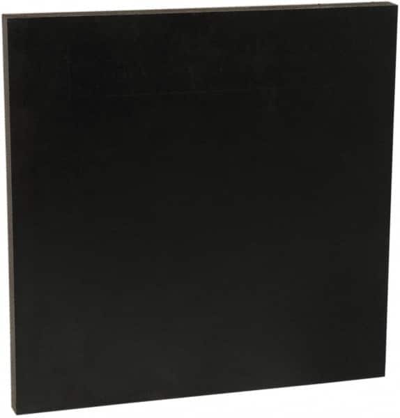 Made in USA - 3/8" Thick x 1' Wide x 1' Long, Recycled UHMW Sheet - Black, Shore D-67 Hardness, ±0.020 Tolerance - Exact Tooling