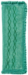 Rubbermaid - 19-1/2" Long x 14" Wide Microfiber Dust Mop Pad - Quick Connect, Green, Fringed Head - Exact Tooling