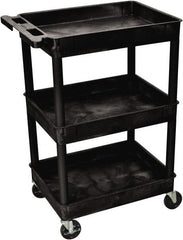 Luxor - 300 Lb Capacity, 24" Wide x 18" Long x 38" High Shelf Cart - 3 Shelf, Plastic - Exact Tooling