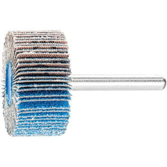 PFERD - 1-1/2" Diam x 1" Face Width, Aluminum Oxide Coated Mounted Flap Wheel - 1/4" Shank Mount, 80 Grit, 25,000 Max RPM - Exact Tooling