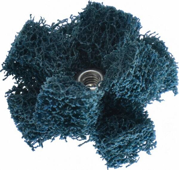 Standard Abrasives - 1-1/2" Diam Medium Density Cross Buff - 2 Plys, 8-32 Thread, Medium Grade, 20,000 Max RPM - Exact Tooling