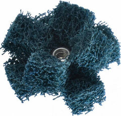 Standard Abrasives - 1-1/2" Diam Medium Density Cross Buff - 2 Plys, 8-32 Thread, Medium Grade, 20,000 Max RPM - Exact Tooling